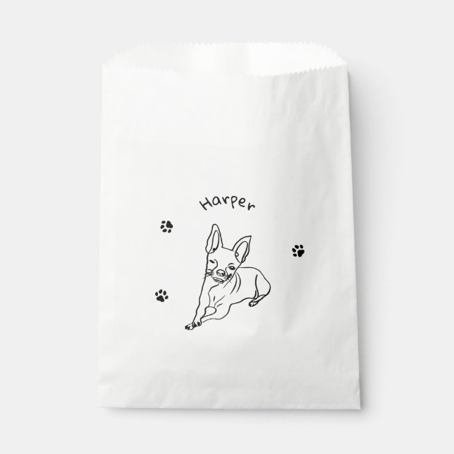 Chihuahua: Personalisierte Art Deco Geschenktütchen (Vorderseite)