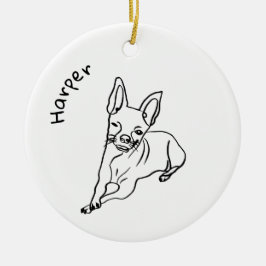 Chihuahua: Personalisierte Art Deco Keramik Ornament