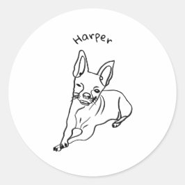 Chihuahua: Personalisierte Art Deco Runder Aufkleber
