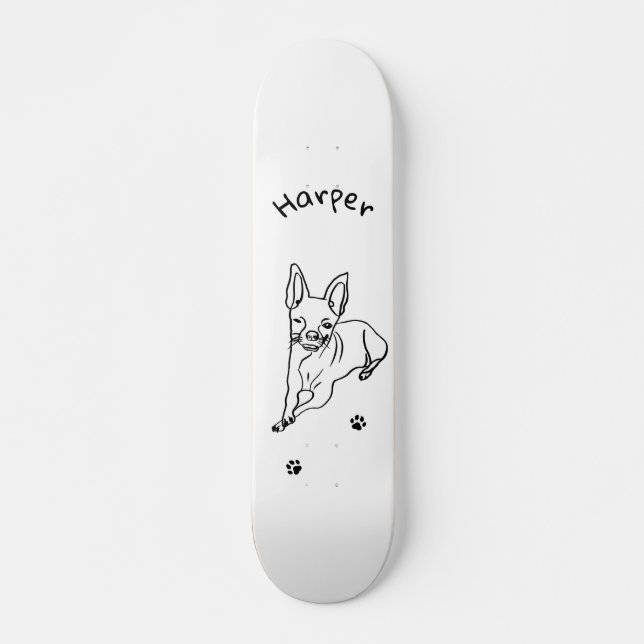 Chihuahua: Personalisierte Art Deco Skateboard (Vorne)