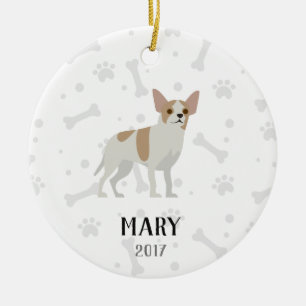 Chihuahua-personalisierte Weihnachtsverzierung Keramik Ornament