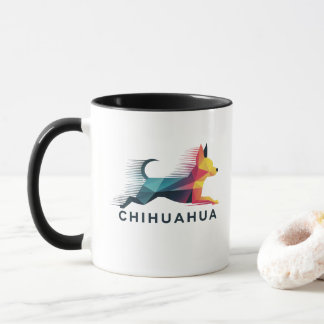 Chihuahua poligonal en amarillo y azul tasse
