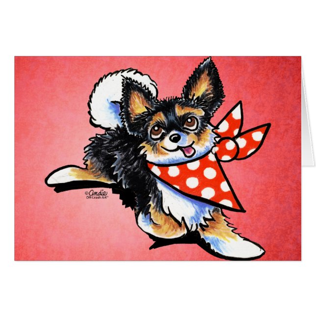 Chihuahua Polka Dot Scarf Custom (Vorderseite (Horizontal))