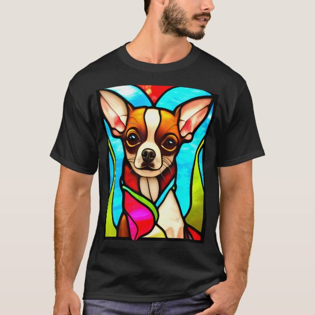 Chihuahua - Pop aus Hartglas Art_5 T-Shirt (Vorderseite)