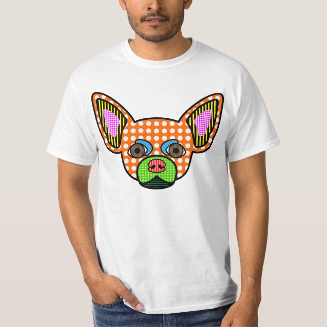 Chihuahua-Pop-Kunst T-Shirt (Vorderseite)
