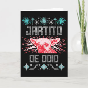 Chihuahua Puerto Rico Ugly Christmas Sweater Navid Karte
