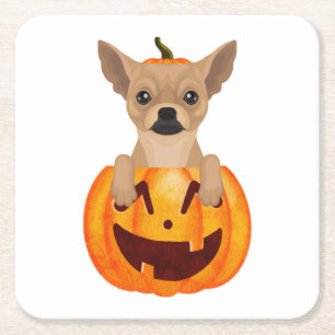 Chihuahua Pumpkin Rechteckiger Pappuntersetzer