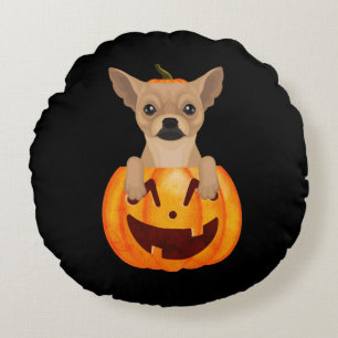 Chihuahua Pumpkin Rundes Kissen