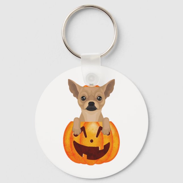 Chihuahua Pumpkin Schlüsselanhänger (Vorderseite)