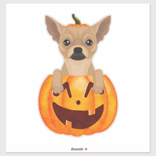 Chihuahua Pumpkin Sticker (Blatt)