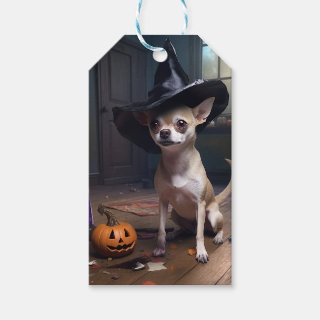 Chihuahua Pumpkins Halloween Beängstigend Geschenkanhänger (Vorderseite)