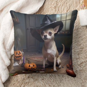 Chihuahua Pumpkins Halloween Beängstigend Kissen
