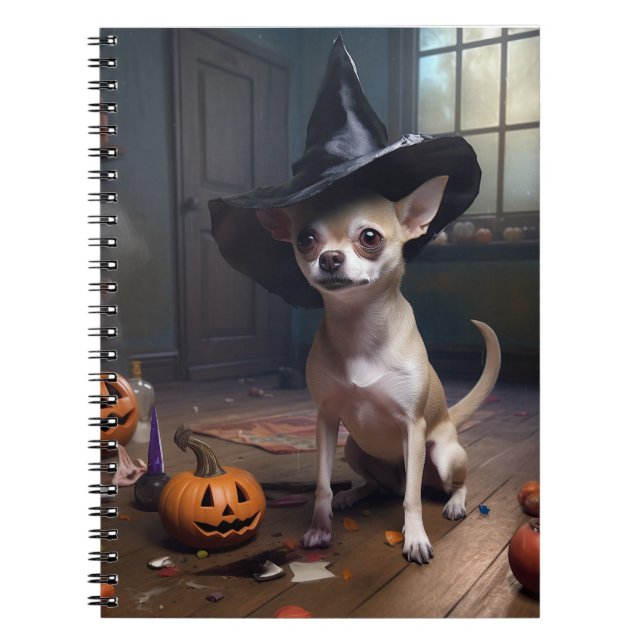 Chihuahua Pumpkins Halloween Beängstigend Notizblock (Vorderseite)