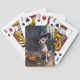 Chihuahua Pumpkins Halloween Beängstigend Spielkarten