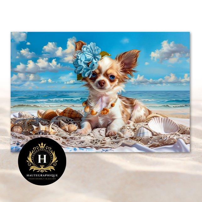 Chihuahua Puppy Beach Chic Decoupage Seidenpapier (Von Creator hochgeladen)