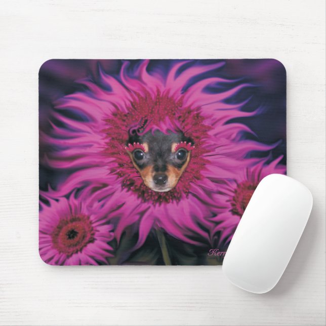 Chihuahua Puppy Blume Blossom Maus Pad Mousepad (Mit Mouse)