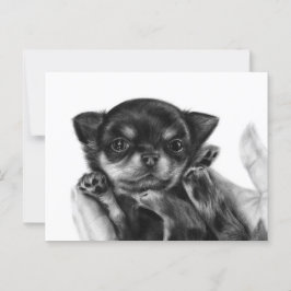 Chihuahua Puppy Handgemälde Postkarte