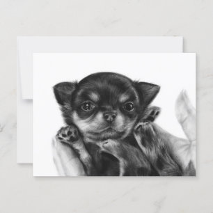 Chihuahua Puppy Handgemälde Postkarte