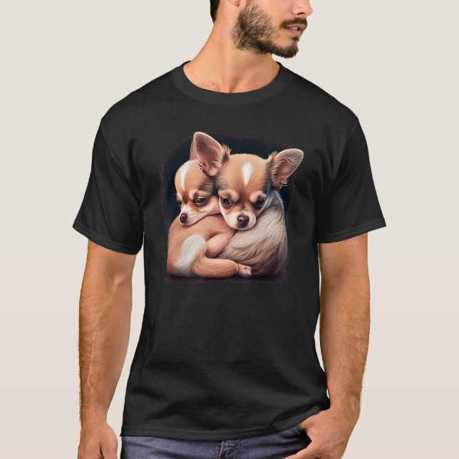 Chihuahua Puppys  Cute Dogs Little Love Heart 1 T-Shirt (Vorderseite)