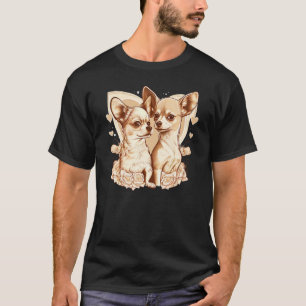 Chihuahua Puppys Niedliche Hunde Kleine Liebe Herz T-Shirt
