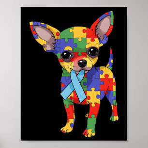 Chihuahua Puzzle Autismus Bewusstsein Autistische Poster