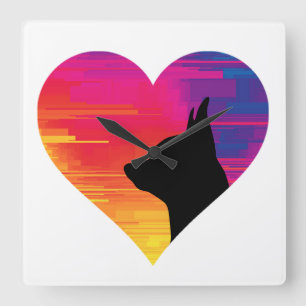 Chihuahua      quadratische wanduhr