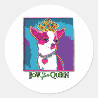 Chihuahua Queen Runder Aufkleber