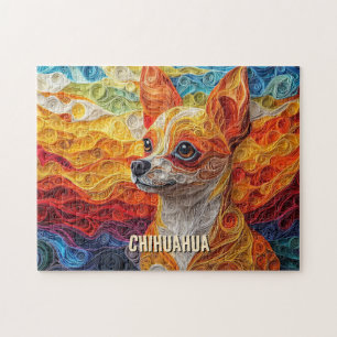 Chihuahua Quilling Art Dog Portrait Puzzle