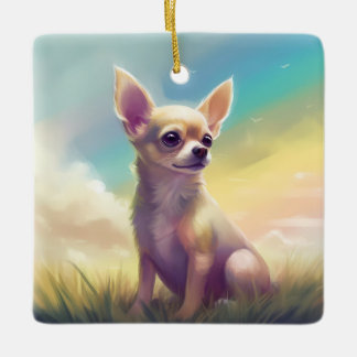 Chihuahua Rainbow Bridge Pet Dog Memorial Beileid Keramikornament
