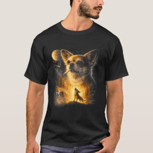 Chihuahua raucht und heult zum Mond Vintage 90er T-Shirt