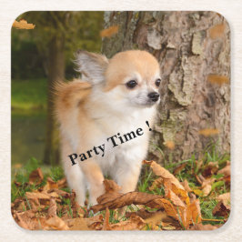 Chihuahua Rechteckiger Pappuntersetzer