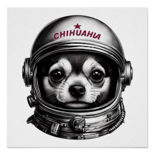 Chihuahua, Retro Sowjetischer Weltraumhund Reisend Poster