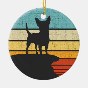 Chihuahua Retro Vintag 60er 70er Dog Welpenbesitze Keramik Ornament