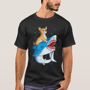 Chihuahua Riding Shark Jawsome Dog Lover Gaben Wel T-Shirt