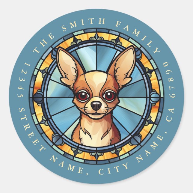 Chihuahua Round Stickers (Vorderseite)
