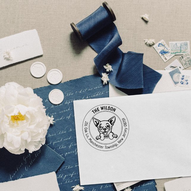 Chihuahua-Rücksendeadresse Gummistempel (Von Creator hochgeladen)