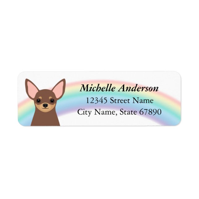Chihuahua Rücksendeadressen-Aufkleber (Vorne)