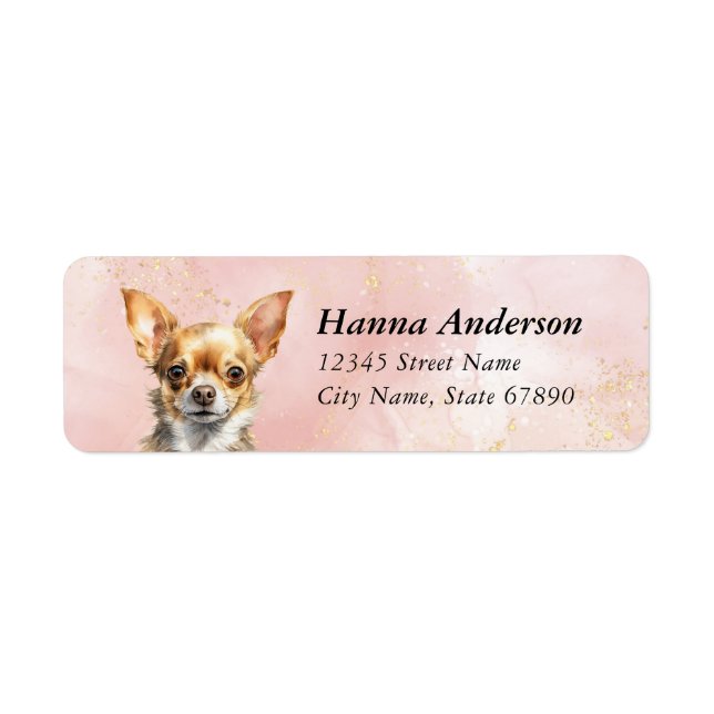 Chihuahua Rücksendeadressen-Aufkleber (Vorne)