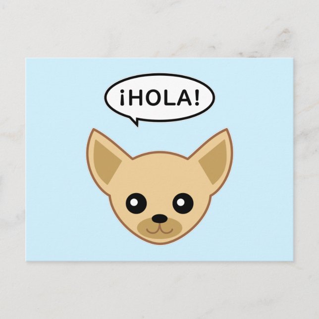 Chihuahua sagt: ¡Hola! Postkarte (Vorderseite)