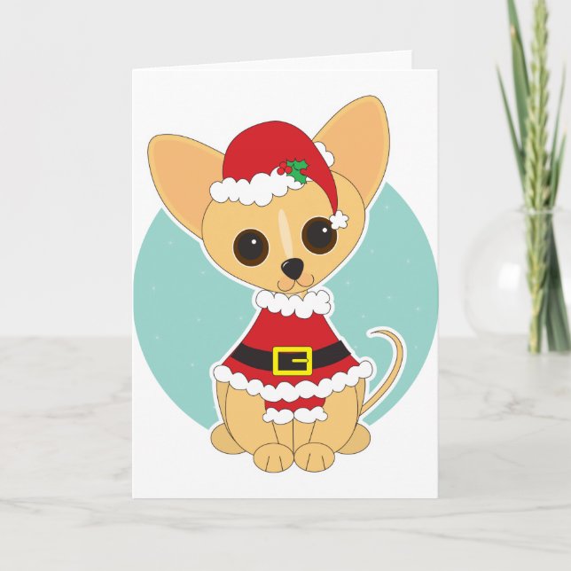 Chihuahua Sankt Feiertagskarte (Vorderseite)