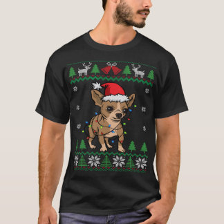 Chihuahua Santa Claus Hat und Lights Chihuahua ugl T-Shirt