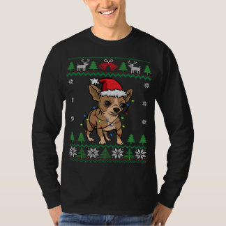 Chihuahua Santa Claus Hat und Lights Chihuahua ugl T-Shirt