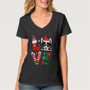 Chihuahua Santa Claus Weihnachtshunde Pajamas T-Shirt