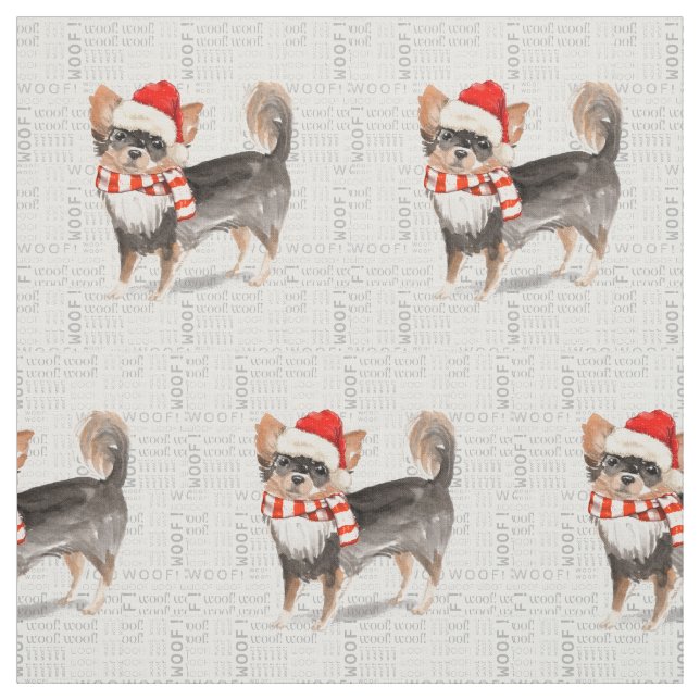 Chihuahua Santa Dog Wucht Word Art Stoff (Muster)