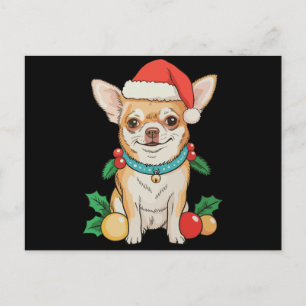 Chihuahua Santa Hut Weihnachtsdekoration Weihnacht Feiertagspostkarte
