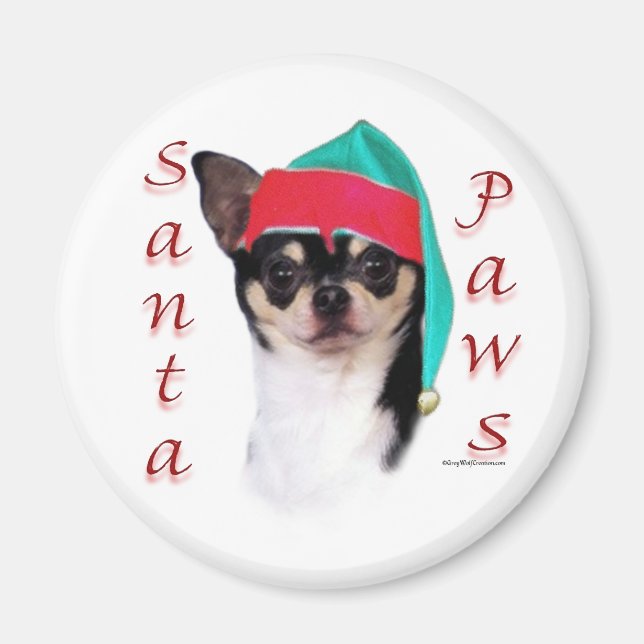 Chihuahua Santa Paws Magnet (Vorne)