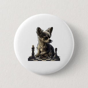 Chihuahua Schach-Spielerkönigin Button