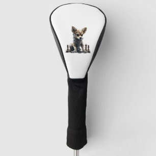 Chihuahua Schach-Spielerkönigin Golf Headcover