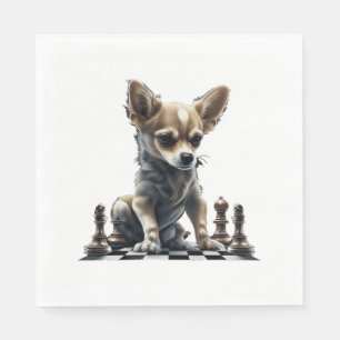 Chihuahua Schach-Spielerkönigin Serviette