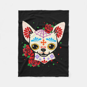 Chihuahua-Schädel Tag der Toten Zucker-Schädel-Hun Fleecedecke